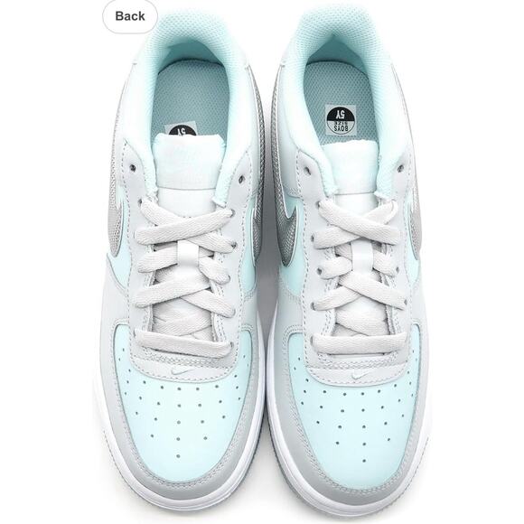 NIKE AIR FORCE 1 BG AF1 SZ 5Y YOUTH = WOMENS 6.5 HQ3249 043 PURE PLATINUM SILVER - Picture 3 of 6